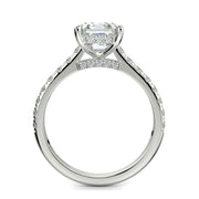 Madeline Emerald Cut Pave Hidden Halo 4 Prong Claw Set Engagement Ring Setting - Nivetta